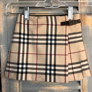 Burberry Girl's Nova Check Kilt Pleated Wrap Skirt Sz 4